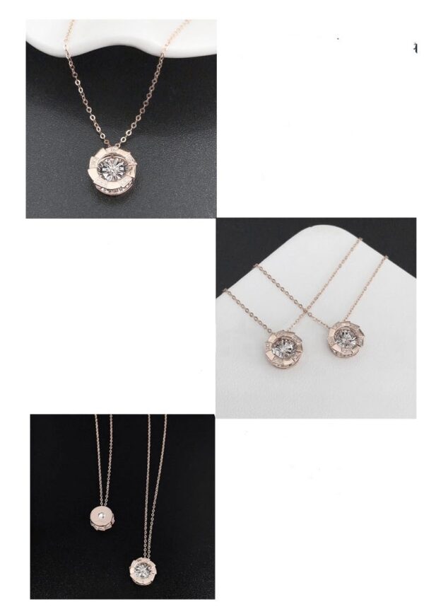 Rose Gold Pulsatile Heart Diamond Pendant Clavicle Chain - Image 4