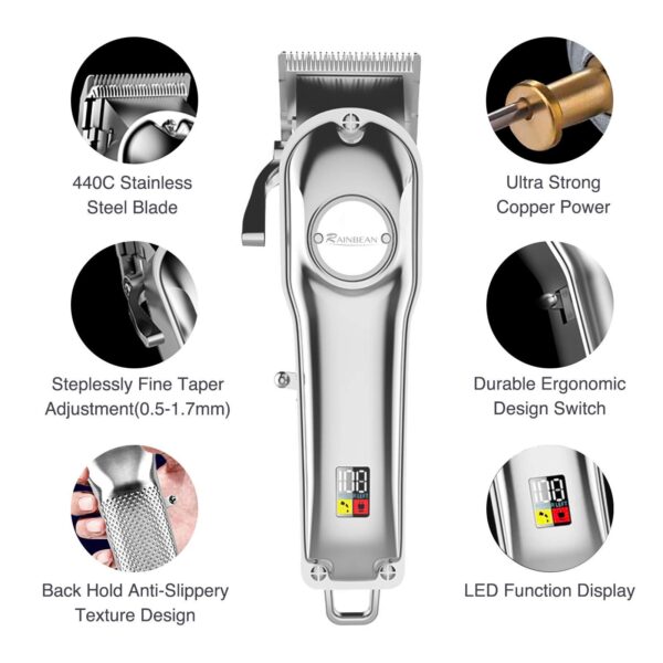 Men Hair Trimmer 3 in 1 IPX7 Waterproof Beard Trimmer Grooming Kit Cordless Hair Clipper for Women & Children LED Display USB Rechargeable Amazon Banned - Image 2