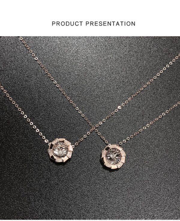 Rose Gold Pulsatile Heart Diamond Pendant Clavicle Chain - Image 8