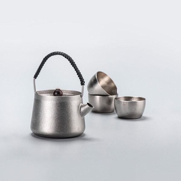 Wild Wind Titanium Tea Set Pure Titanium Small Teacup Outdoor Tea Making Device Titanium Teapot Titanium Bottle - Image 8