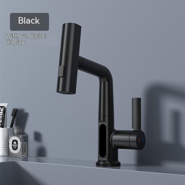 Intelligent Digital Display Faucet Pull-out Basin Faucet Temperature Digital Display Rotation - Image 4