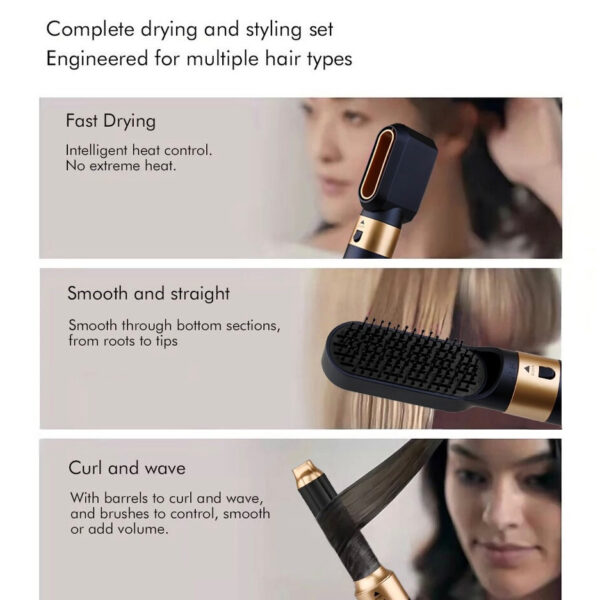 New Hair Dryer Multi Hair Styler 5 In1 Curling Iron Hair - Image 2